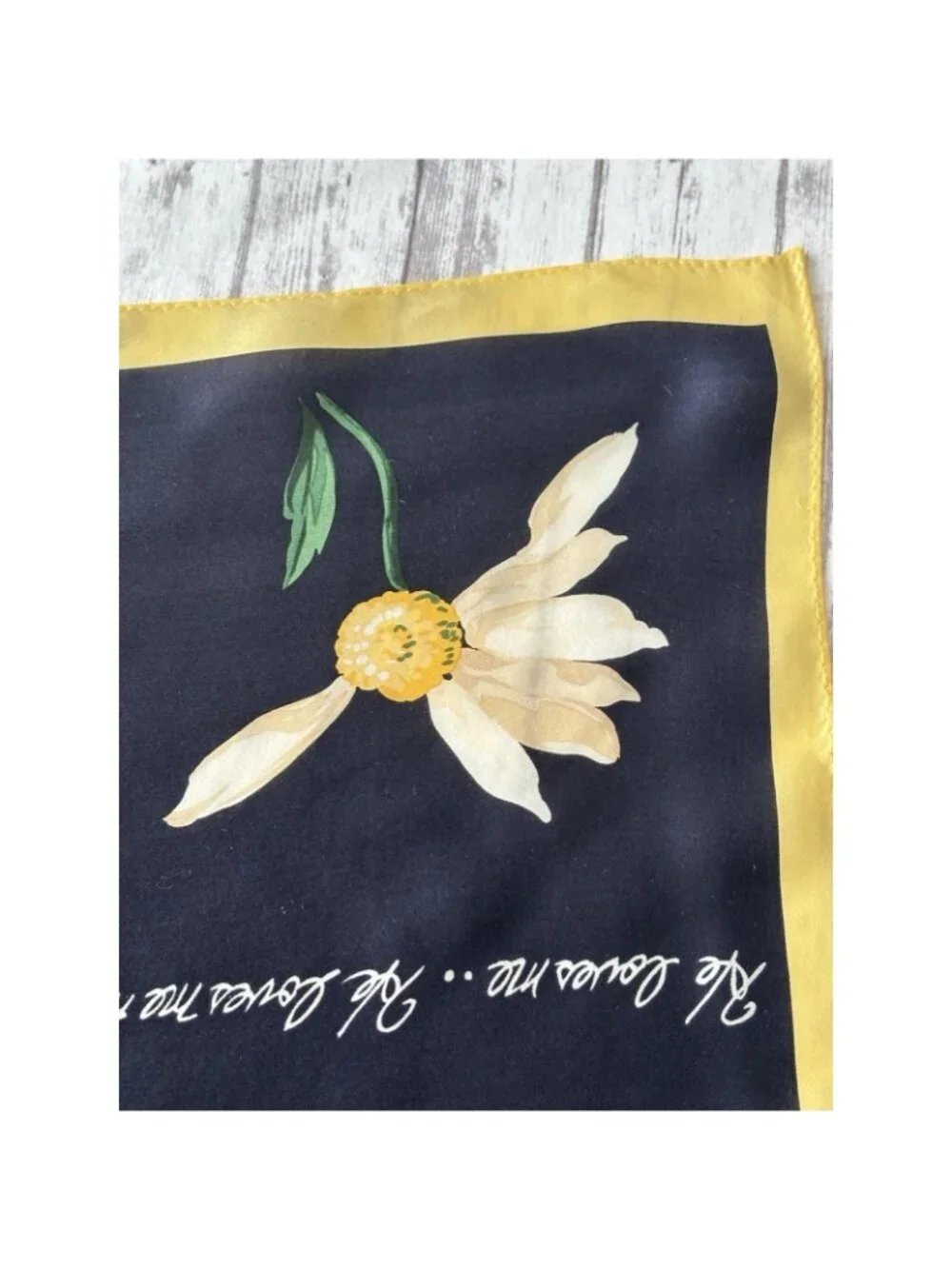 Talbots Women Scarf He Loves Me, He Loves Me Not 100% Silk Floral Pedals